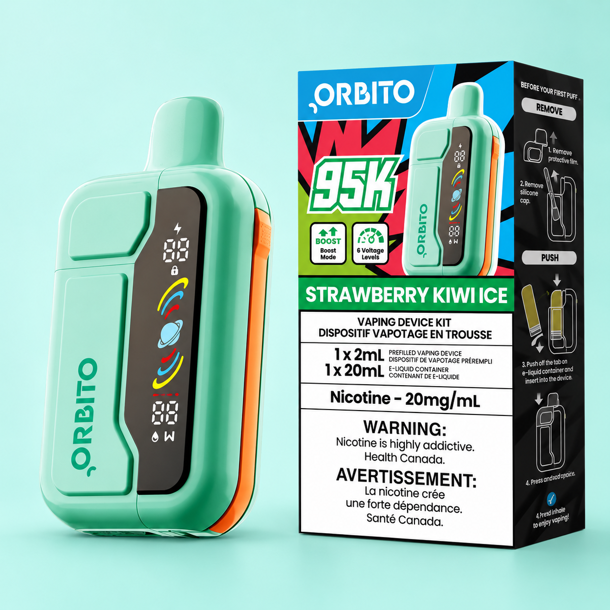 ORBITO VIZ 95K STRAW ICE KIWI - Image 3